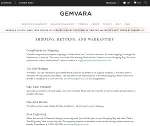 Gemvara Shipping, Return and Warranties