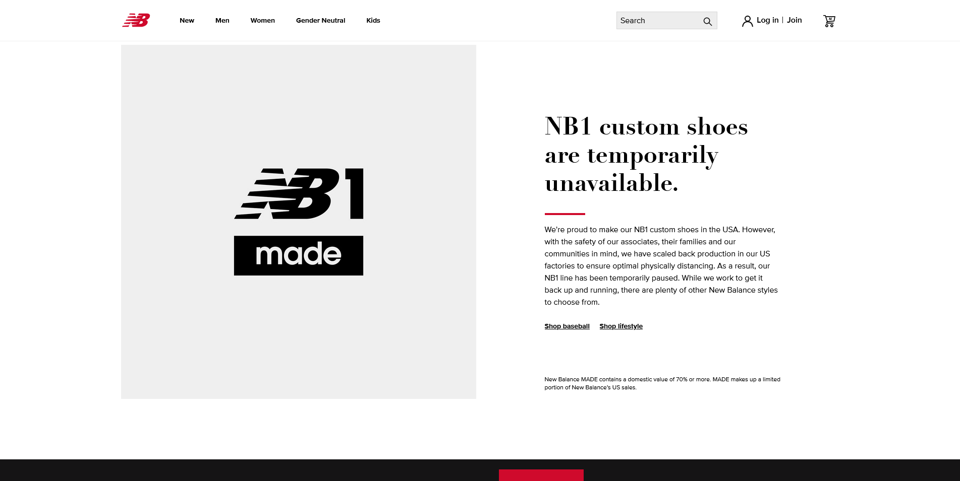 NB1 custom shoes are temporarily unavailable